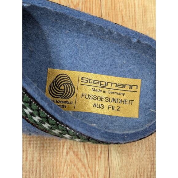 Stegmann Germany Women's Size 36/ USA 6 Wool Felt Cork Comfort Clogs Blue - Picture 6 of 10